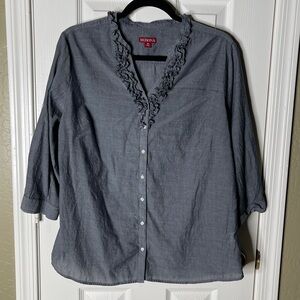 Merona Women's Charcoal Button Down Shirt